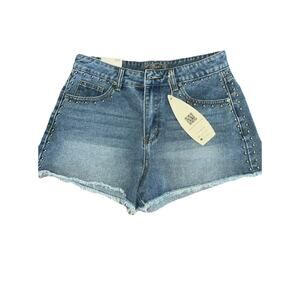 Cali 1850 New With Tags Studded Denim High Waisted Shorts Size 9/29
